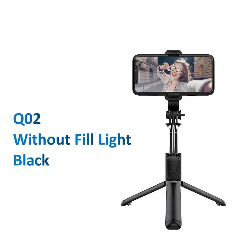 Wireless Bluetooth Selfie Stick Tripod Stand With LED Fill Light Foldable Tripod For iPhone Phone Live Streaming Remote Control