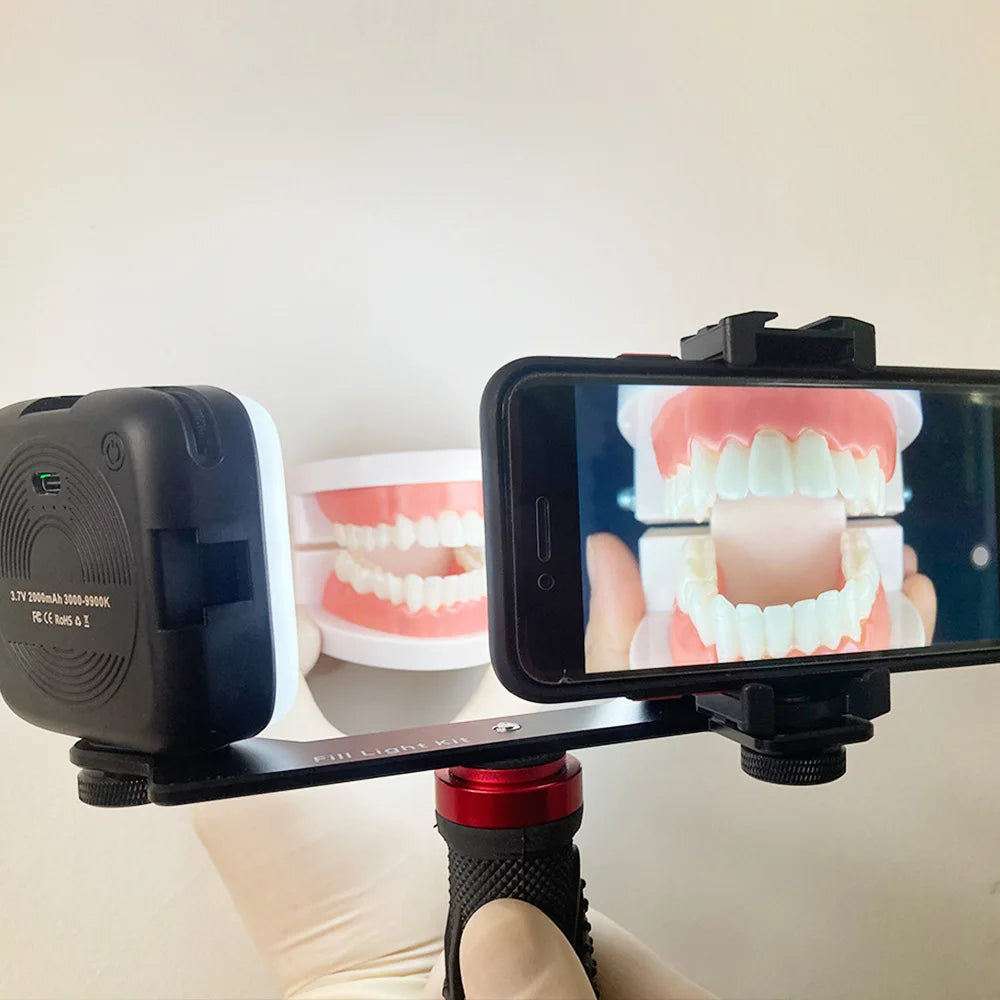 Dental Photography Light, Bluetooth LED Flash for Smartphone, Oral Cavity Exam Teeth Whitening Shooting, Portable Fill Light Kit