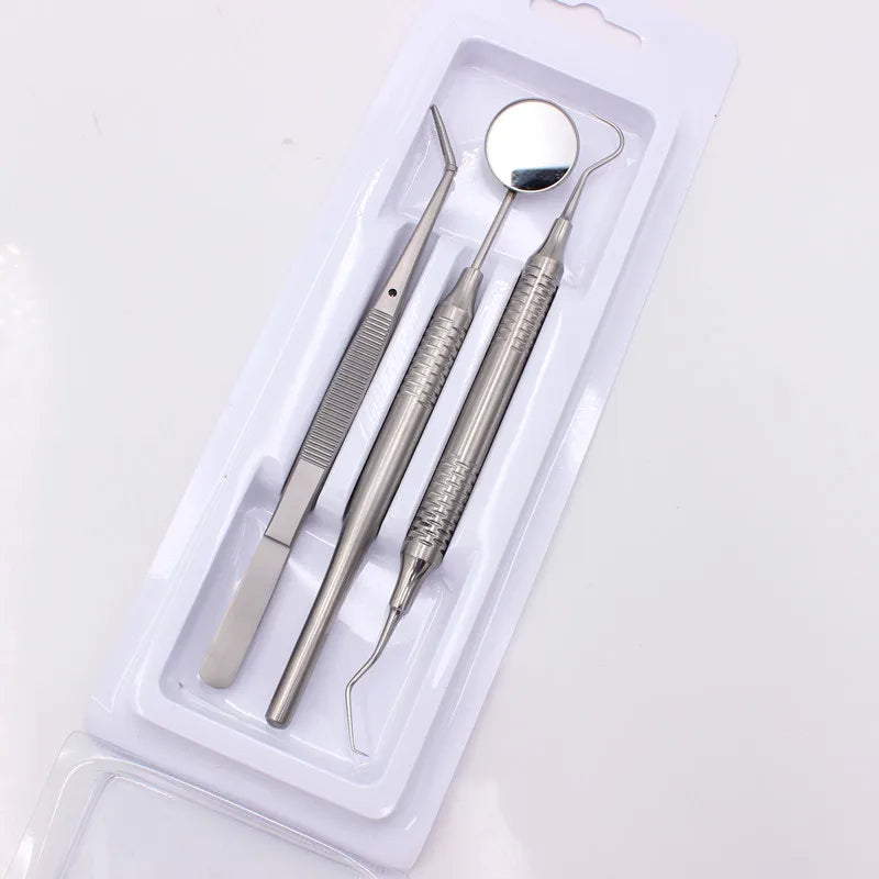 3pcs/pack Stainless Steel Dental Tools Kit Dentistry Lab Mouth Mirror Dentists Pick Tool Teeth Scaler for Teeth Whitening Kit