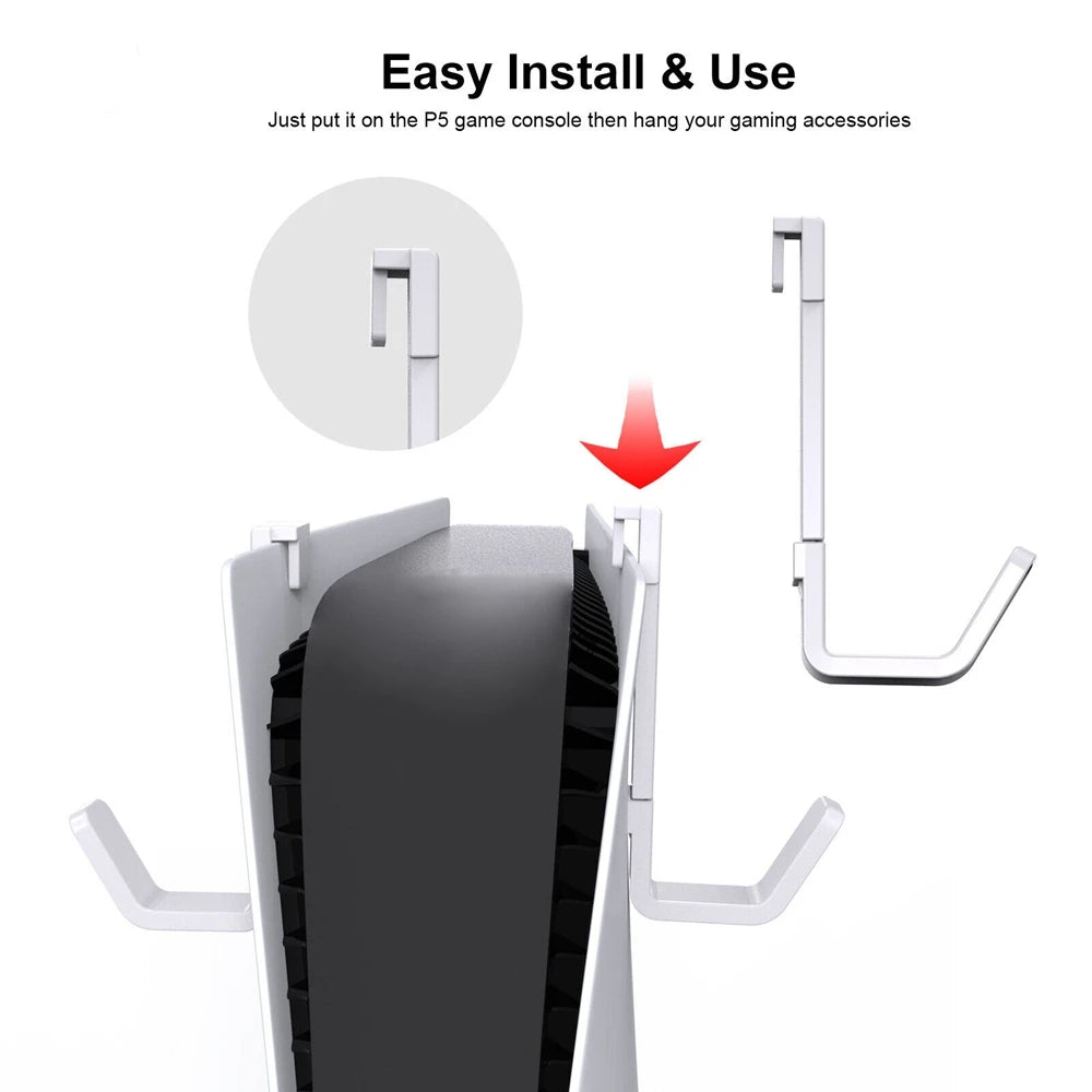 For PS5 Pro PS5 Slim Accessories Controller Headphone Stand Mount for Playstation 5 Console Gaming Headset Hanger Holder Hook
