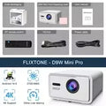 Flixtone Projector 2700 ANSI full hd 1080P D9W Mini Pro Android 14.0 4k Projectors for home Movie Theater Beam Video Smart tv