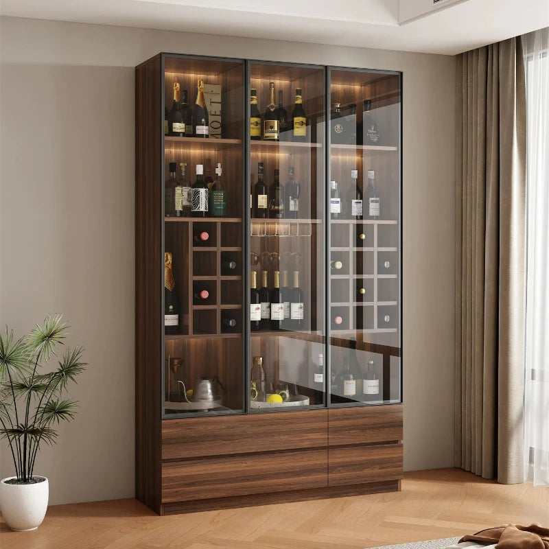 Home Living room glass display cabinets light luxury dining room storage locker wine cabinet modern pantry showcase furniture