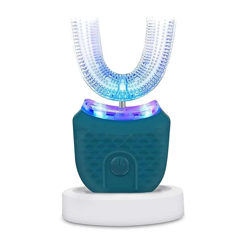 Electric U-Shaped Toothbrush for Adults - Soft Bristles Teeth Whitening Kit, Oral Care with Auto Timing and 360° Gum Protection