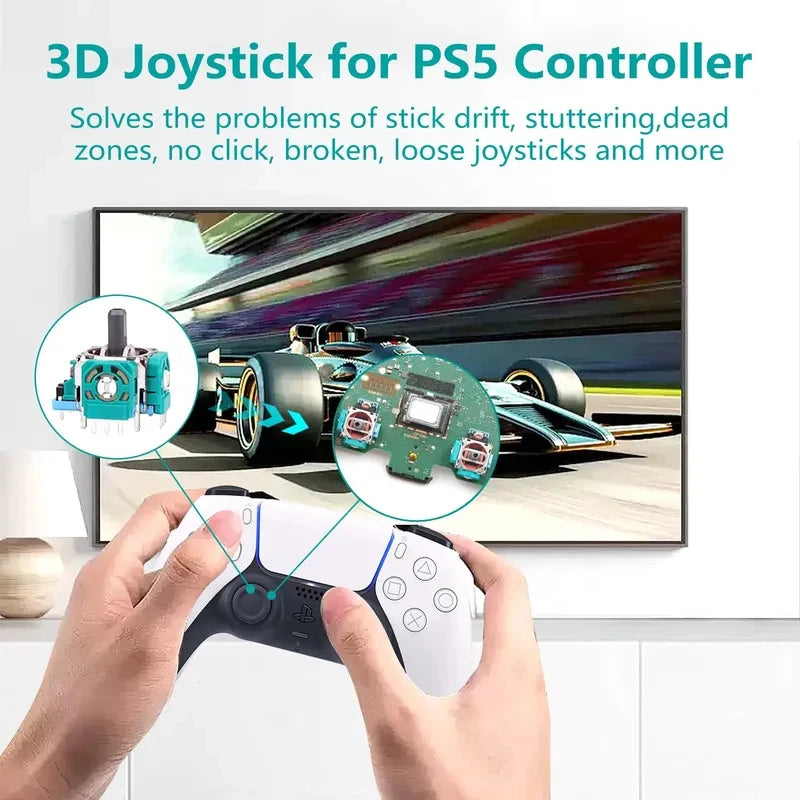 Replacement 3D Analog Joysticks Thumb Sticks for Playstation 5 PS5 DualSense Controller Repair Parts Screwdriver Kit Accessory