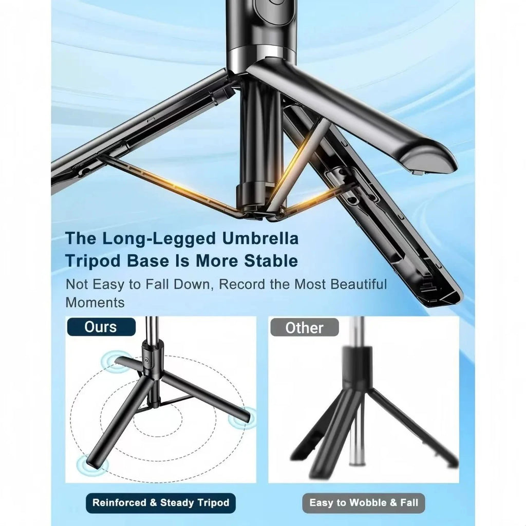 1700mm Selfie Stick Wireless Selfie Stick Phone Tripod Extendable Stand Foldable Monopod For Smartphones Balance Steady Shooting