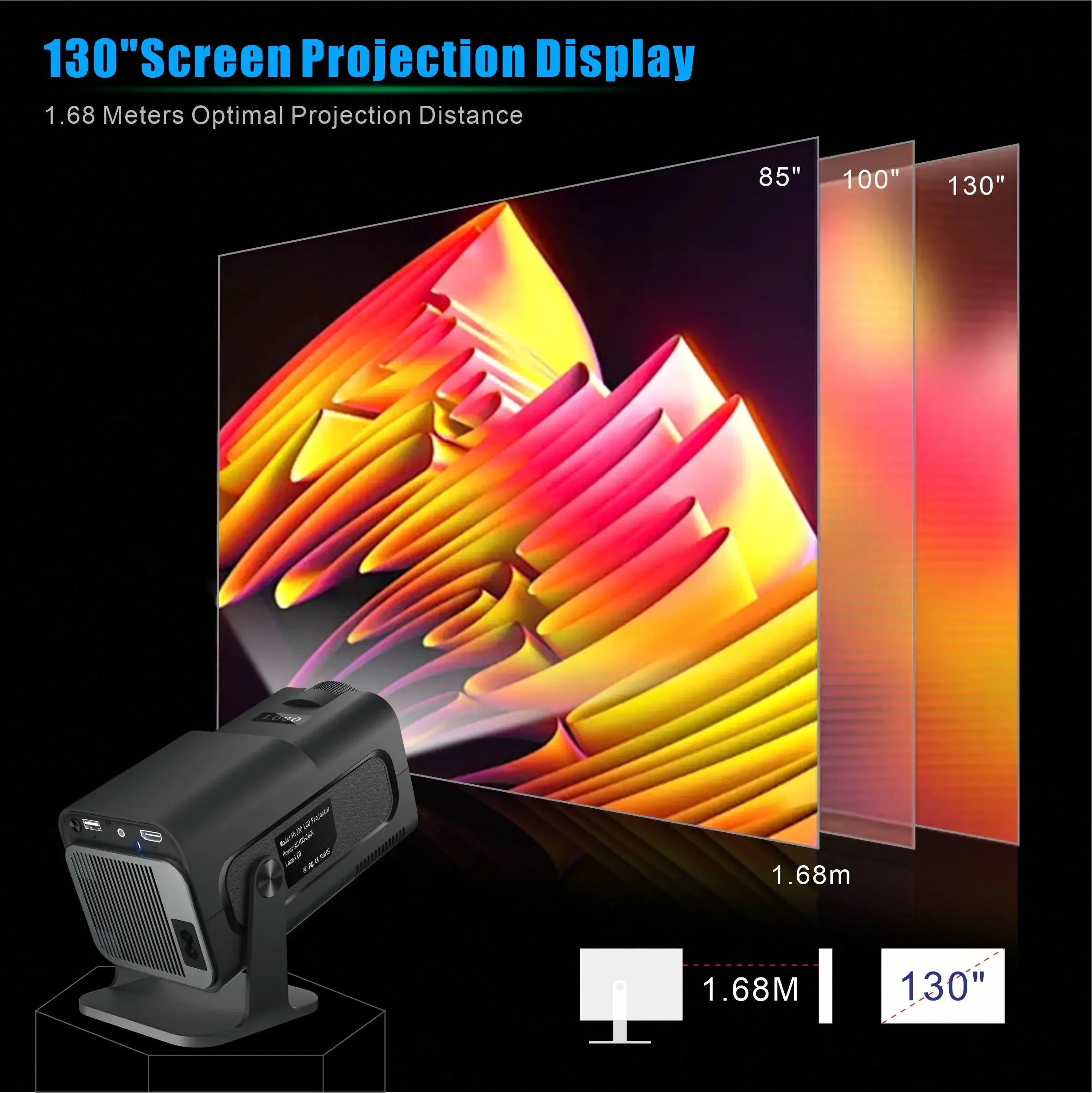New Arrival HY320 MINI HY300 Pro Full Hd Auto Projector Portable Home Theate Projecteur Smart Android WiFi Mini Projector 4k