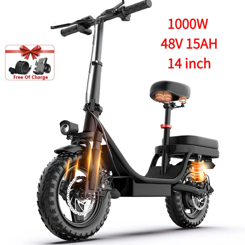 All Terrain Off-road Electric Bike 1000w 14 26 Inch 30-50mph 30-60miles 48v 10a 15a 17.5a Aluminum Alloy,factory Original E Bike
