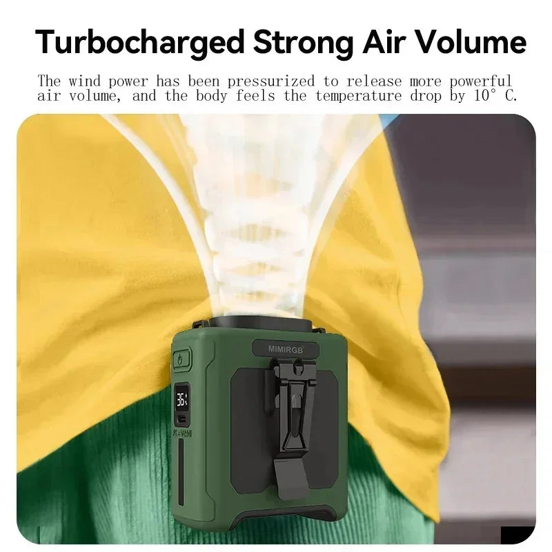 2026 Portable Waist-hanging Fan High-speed Portable Waist-clip Outdoor Construction Site Cool Down USB Mini Neck-hanging
