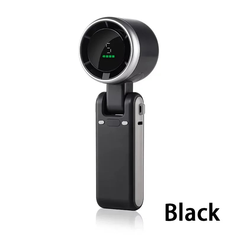 2025 New Hanging Neck Outdoor 180 Degree Folding Desktop Mini Fan Hand-held Folding High-speed Powerful Turbo Fan Outdoor Use