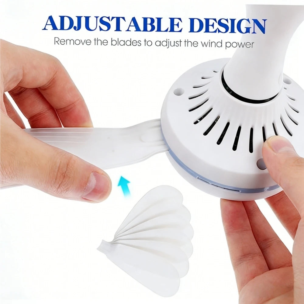 XIAOTREE USB Ceiling Fan DC 5V Air Circulator Fan 6 Detachable Blades Portable Hanging Ceiling Fans Camping Fan for RV & Home