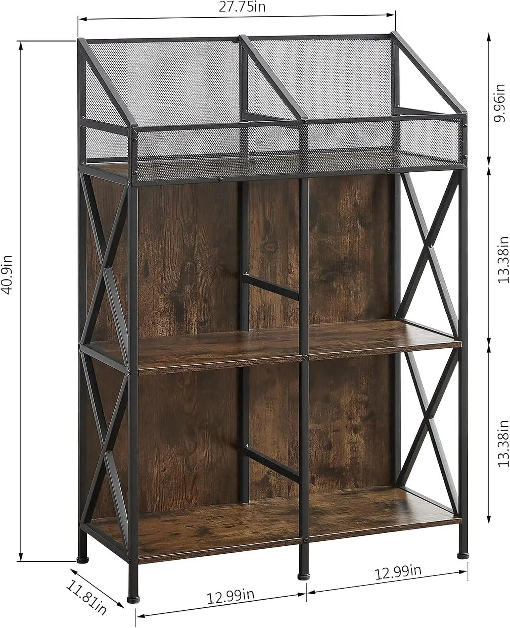6 Grids Vinyl Record Storage Holder Rack, Wooden Display Table for Magazines Files Albums Books in Living Room Bedroom
