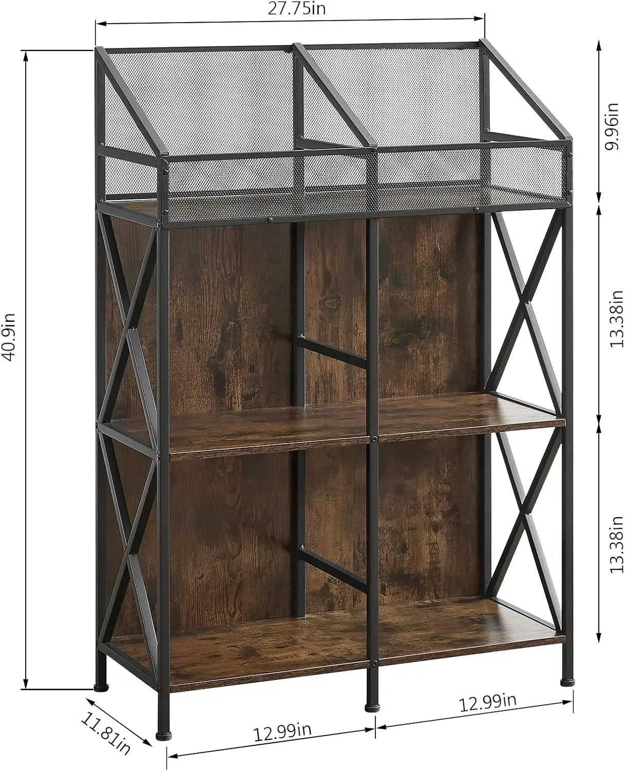 6 Grids Vinyl Record Storage Holder Rack, Wooden Display Table for Magazines Files Albums Books in Living Room Bedroom