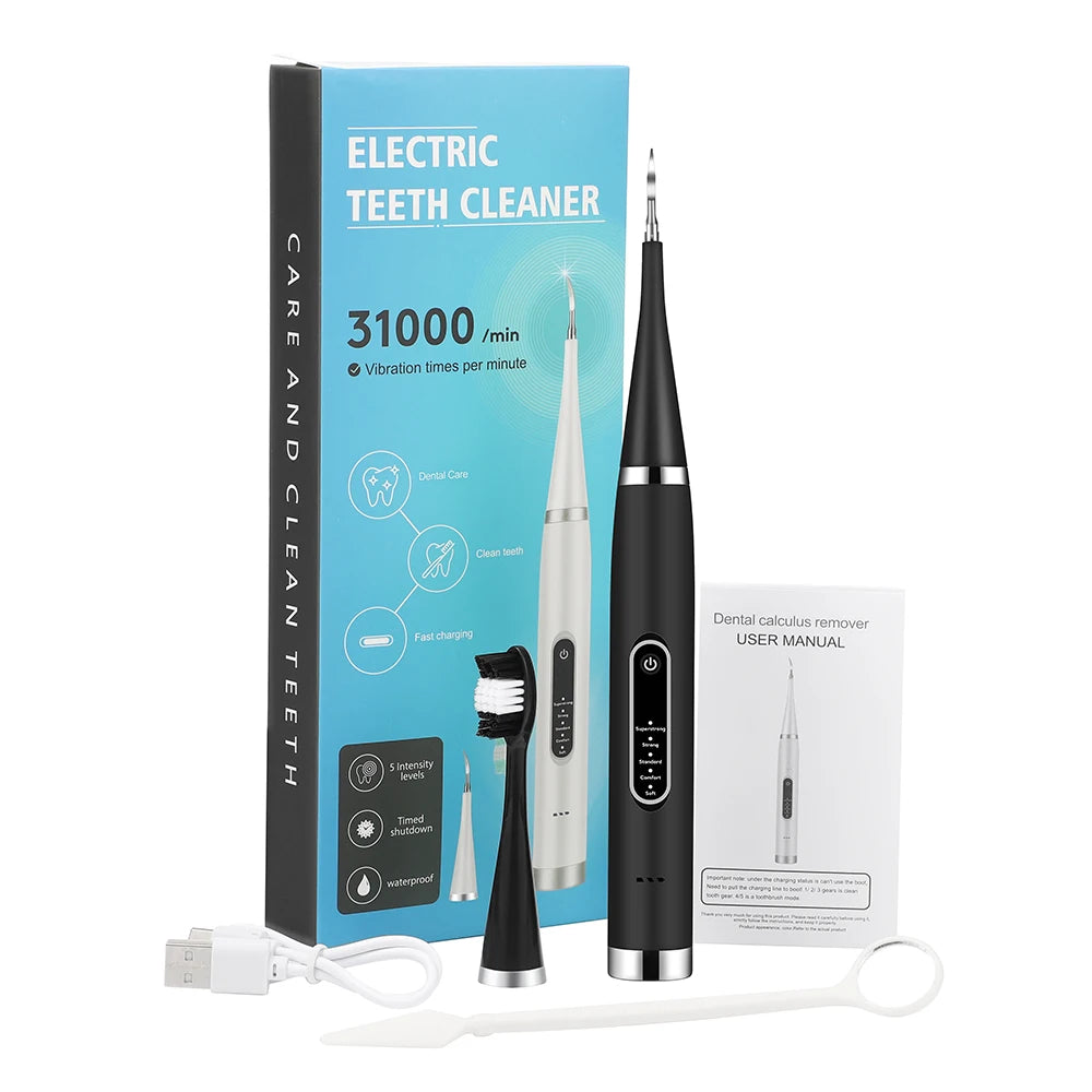 Portable Electric Sonic Dental Scaler Tooth Cleaner Calculus Stains Tartar Remover Dentist Teeth Whitening Oral Care Kit Tools