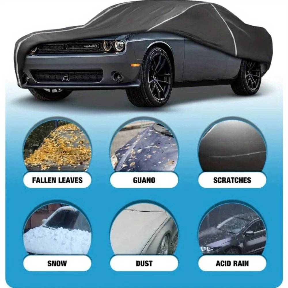 Waterproof Car Cover Compatible for Dodge Challenger R/T, for SRT, T/A, SXT, Hellcat 2008-2024 All Weather 6 Layers Full Car