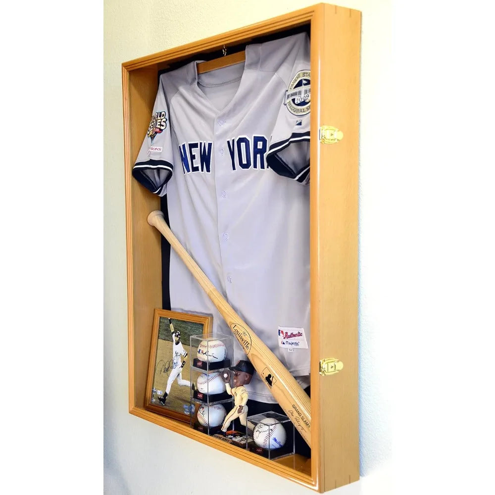 Extra Deep Jacket, Uniform, Jersey Shadow Box Display Case Cabinet w/98% UV Protection, Customized
