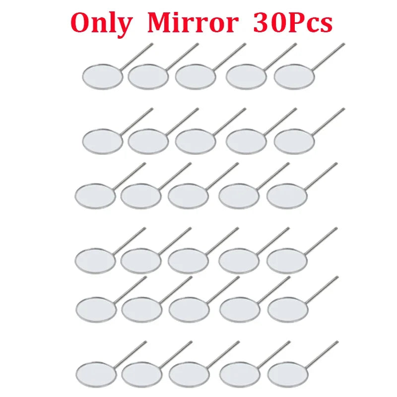 10 Set Dental Mouth Mirrors Checking Mirrors Stainless Steel Teeth Whitening Clean Oral Supplies Tools Dental Odontología