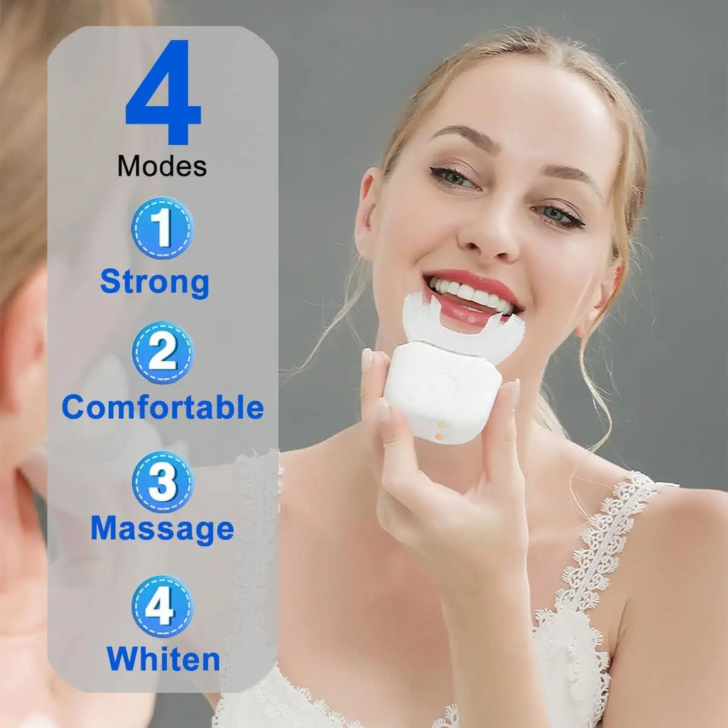 Electric U-Shaped Toothbrush for Adults - Soft Bristles Teeth Whitening Kit, Oral Care with Auto Timing and 360° Gum Protection
