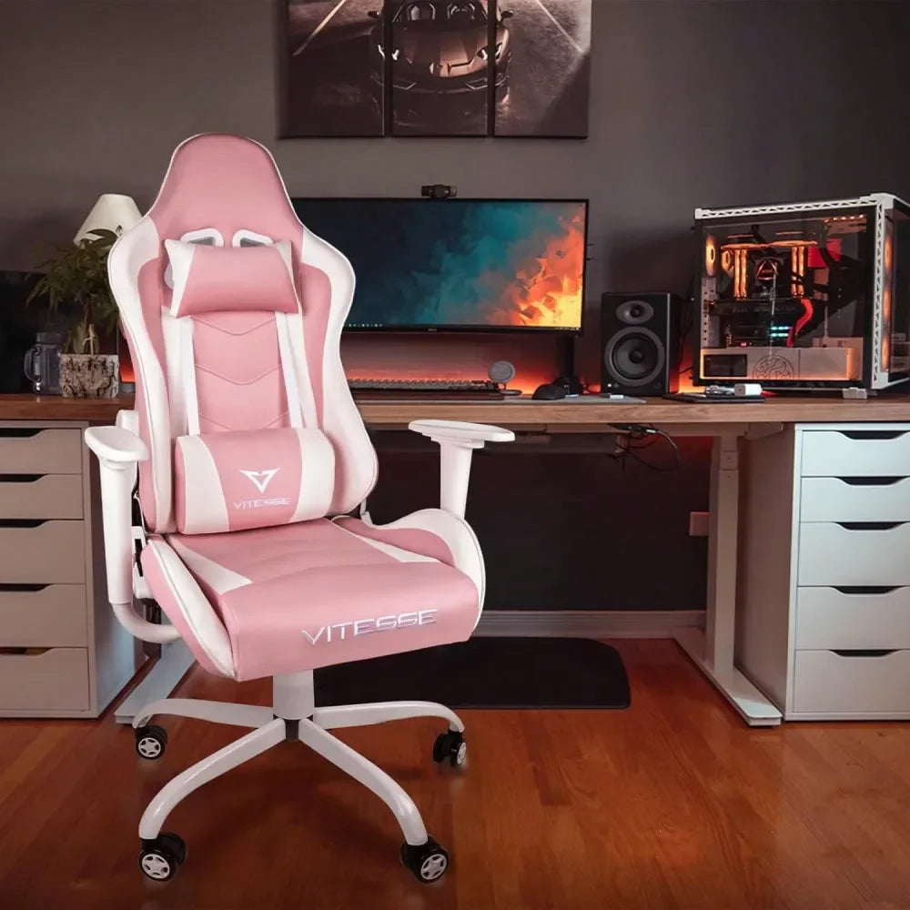 Gaming Chair For Adults, 330 Lbs PC Computer Chair, Racing Office Chair, Silla Gamer Height Adjustable Swivel Chair With Lumbar