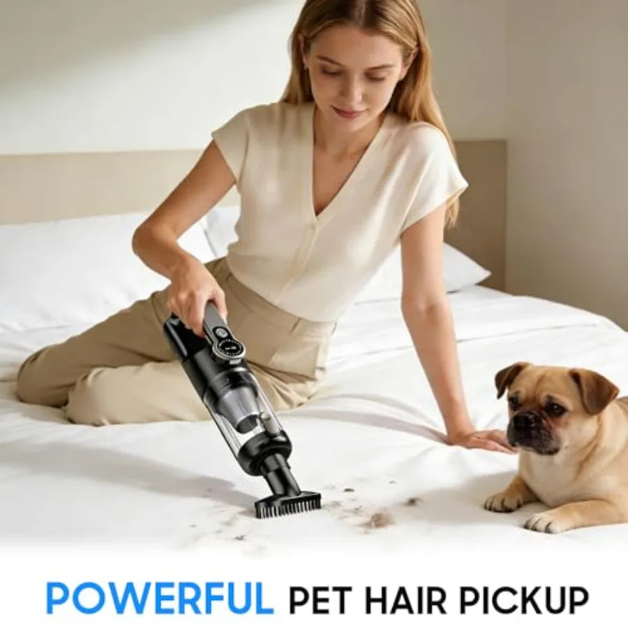 Cordless Handheld Car Vacuum Cleaner for Car Interior Strong Suction Portable Vacuum for Pet Hair and Quick Home Cleaning Recha
