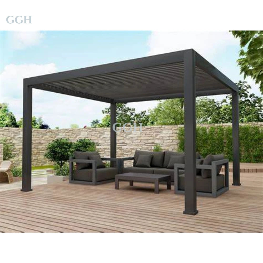 Kakadu 694-300 Motorized Aluminium Pergola Closed Roof Eco-Friendly Outdoor Garden Structure 3x4m Size Nature Inspired Design