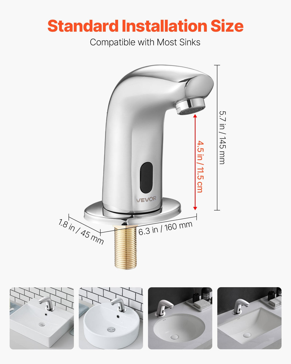 Touchless Bathroom Sink Faucet, Automatic Motion Sensor Restroom