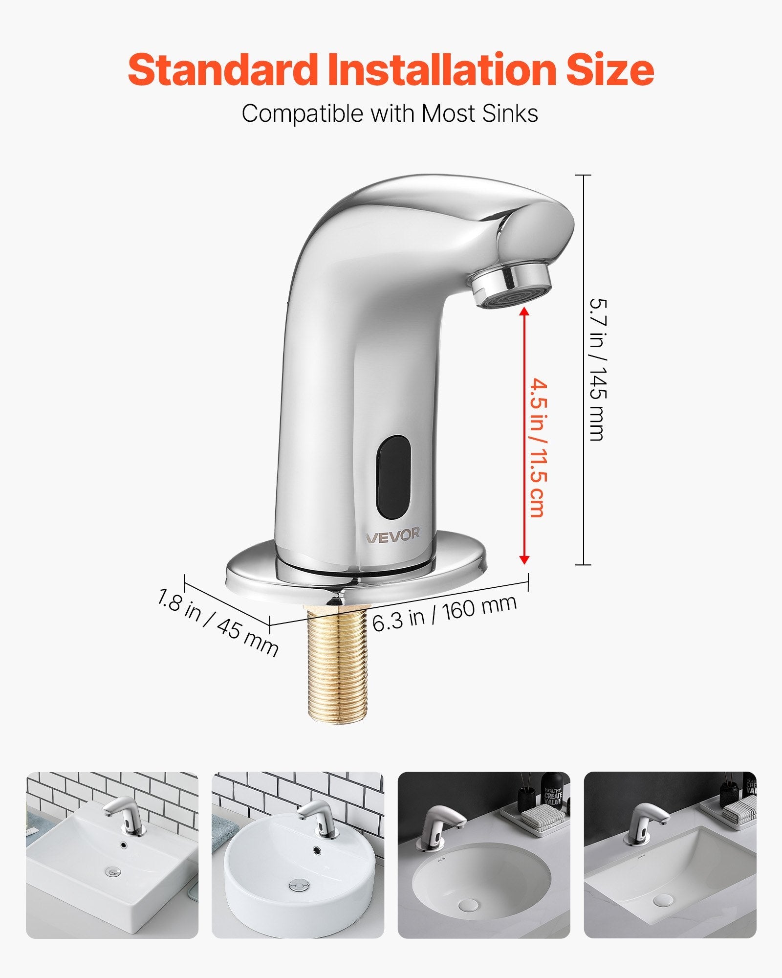 Touchless Bathroom Sink Faucet, Automatic Motion Sensor Restroom
