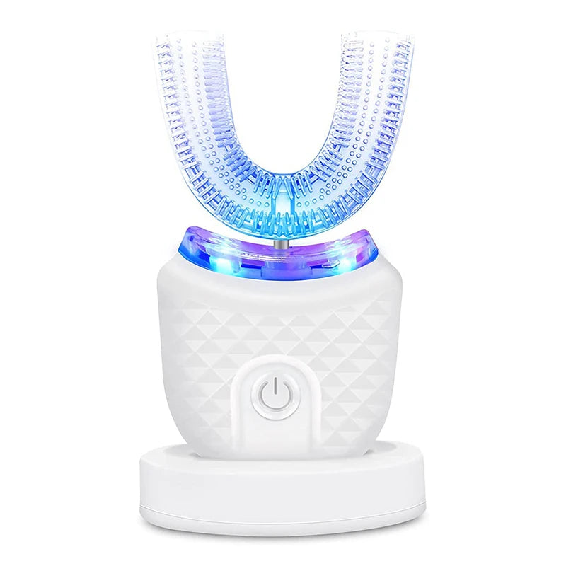 Electric U-Shaped Toothbrush for Adults - Soft Bristles Teeth Whitening Kit, Oral Care with Auto Timing and 360° Gum Protection