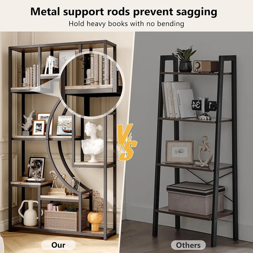 SGIAWETA-70.8' Tall Bookshelf Set of 2, 79' Wide Geometric Display Shelf with 18 Open Storage Shelves, Etagere-birthday