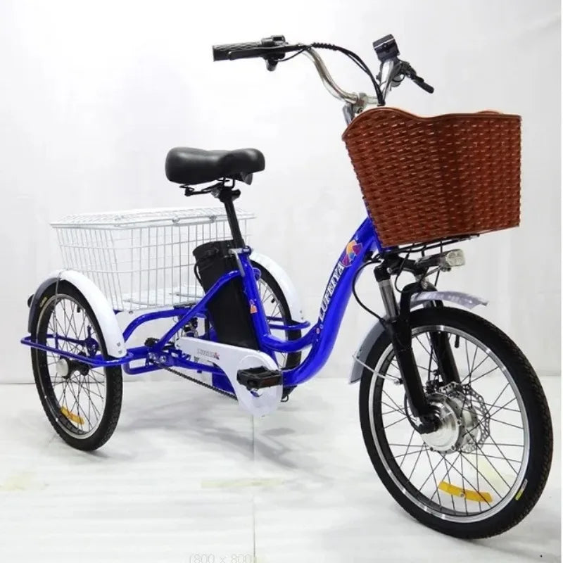 2026 Old Elderly Three Wheel Trike Heavy Load Adult 350W Cheap Cargo Bike Bicycle City 3 Wheel Electric Tricycles Motorcycle