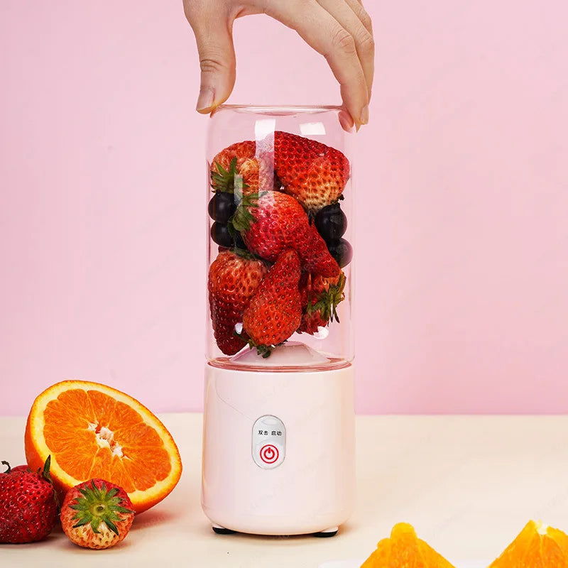 Portable USB Rechargeable Blender Cup, Mini Personal Smoothie Maker for Juice Shakes, Travel Home Use, Gift Idea