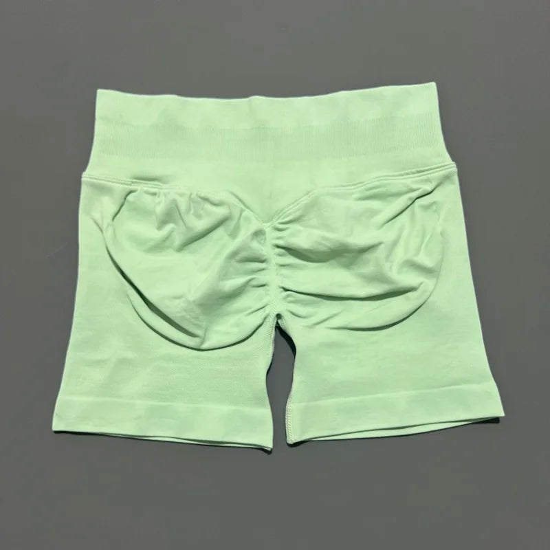 HISTELLO Sports Shorts 4.5" Women Yoga Shorts Seamless Low Waist Scrunch Bum Gym Leggings Workout Stretch Fitness Sports Shorts