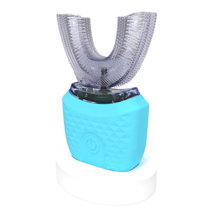 Electric U-Shaped Toothbrush for Adults - Soft Bristles Teeth Whitening Kit, Oral Care with Auto Timing and 360° Gum Protection