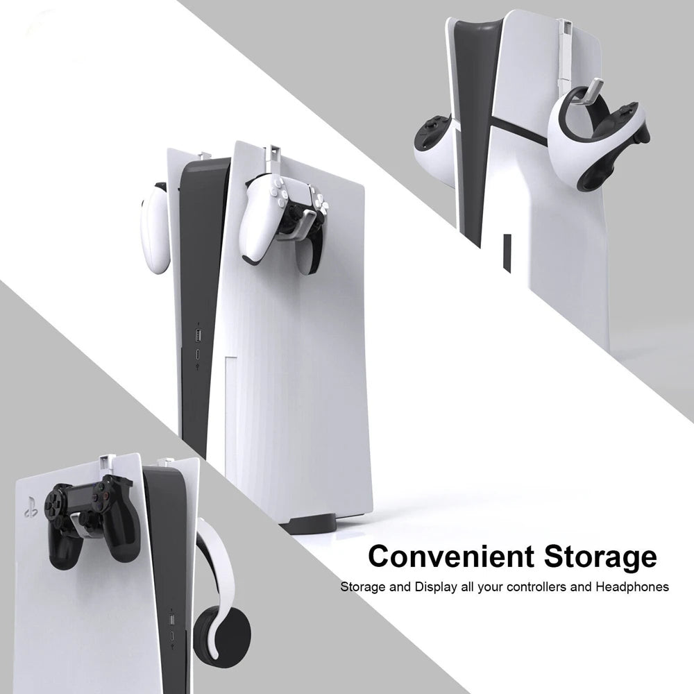 For PS5 Pro PS5 Slim Accessories Controller Headphone Stand Mount for Playstation 5 Console Gaming Headset Hanger Holder Hook