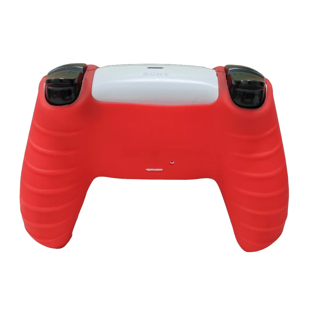 Controller Skin Shell for PS5 Controller Silicone Cover Case with Rubber Thumb Grip Gaps Touch Pad Sticker For PS5 Fit In Dock