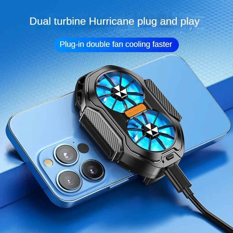 New Dual Fan 600mah Rechargeable Mobile Phone Radiator Large Air Volume Back Clamped Mobile Phone Cooling Fan for IPhone Samsung