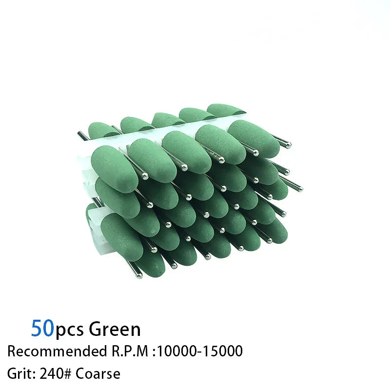 50pcs/bag Dental Polisher Accessories Kit 2.35mm Silicone Rubber Polishers Burs Teeth Whitening Dental Supplies 12Types Optional
