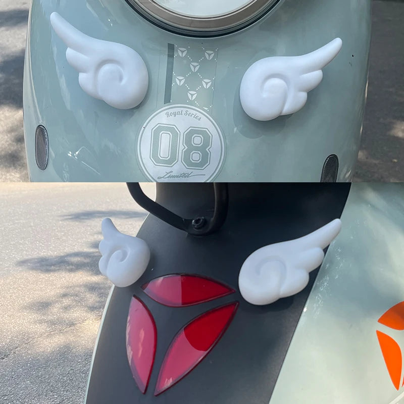 Angel wings Electric bike decoration stickers three-dimensional decorative pieces cute helmet small wings stickers