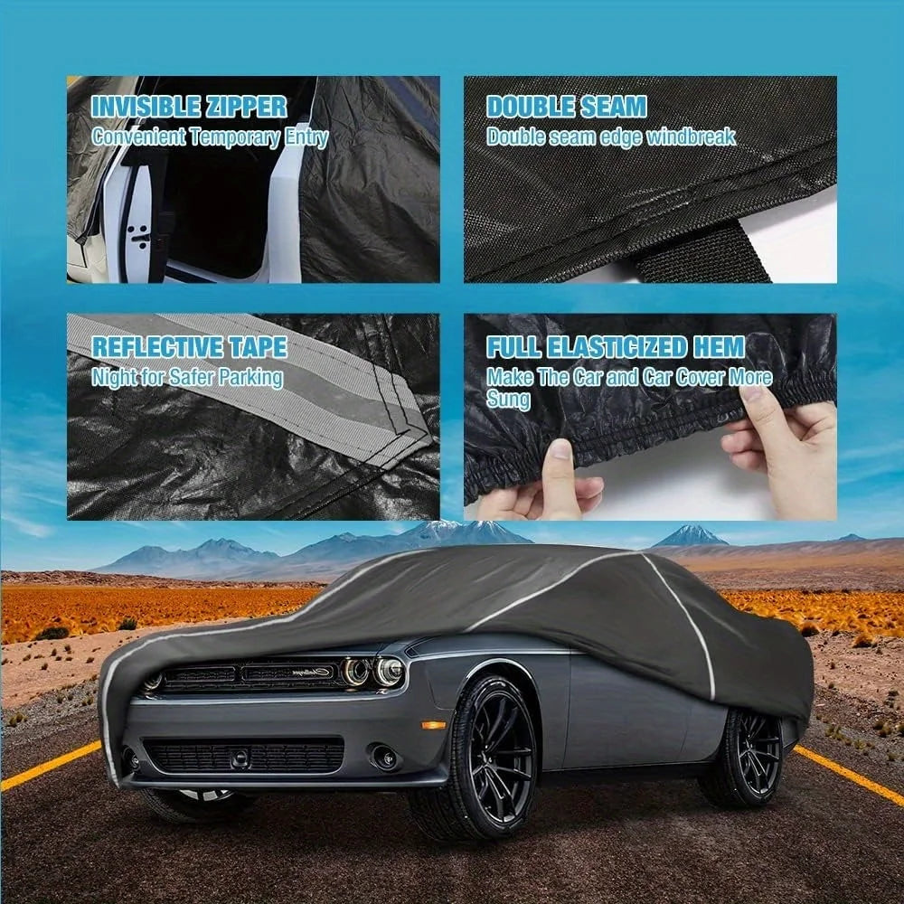 Waterproof Car Cover Compatible for Dodge Challenger R/T, for SRT, T/A, SXT, Hellcat 2008-2024 All Weather 6 Layers Full Car
